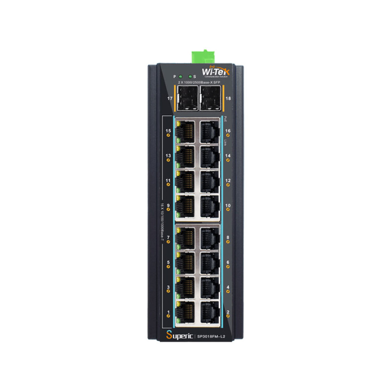 Switch PoE gestionable L2 de 16 PoE+ Gigabit + 2 SFP 2,5G