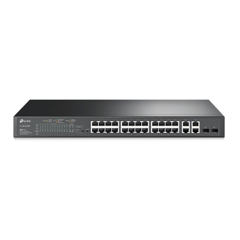 Switch L2+ con 24 puertos PoE+ y 2 puertos combo