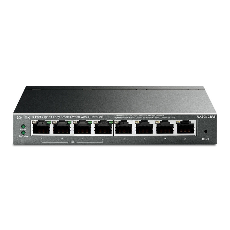 TP-Link TL-SG108PE - Switch PoE+ Gigabit Easy Smart de 8 | APLIUM