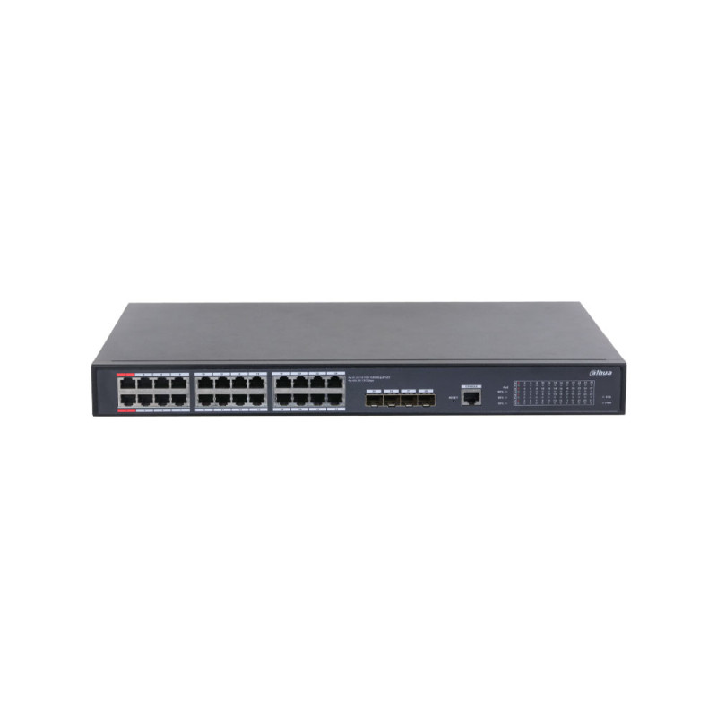 Switch gestionable L2+ Gigabit Dahua de 28 puertos con uplinks 10G