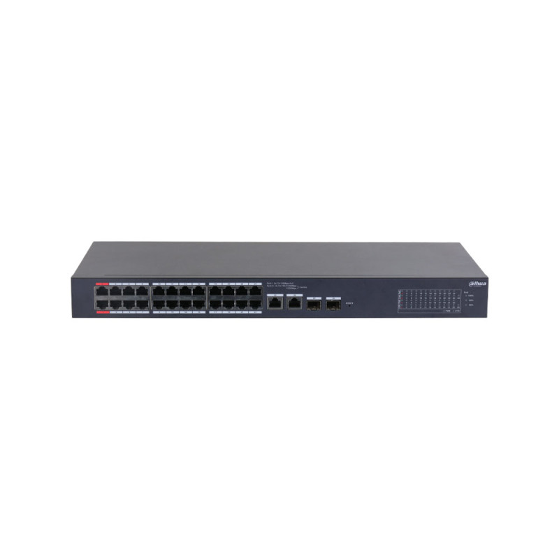 Switch cloud gestionable Dahua de 26 puertos con PoE de 24 puertos
