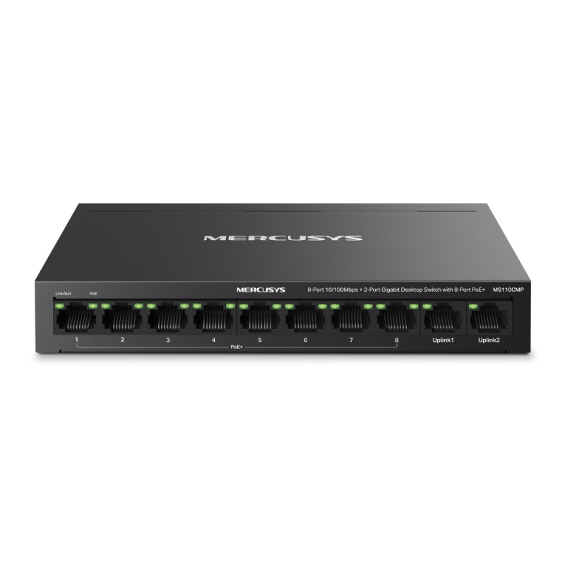 Switch PoE Fast Ethernet TP-Link Mercusys de 10 canales