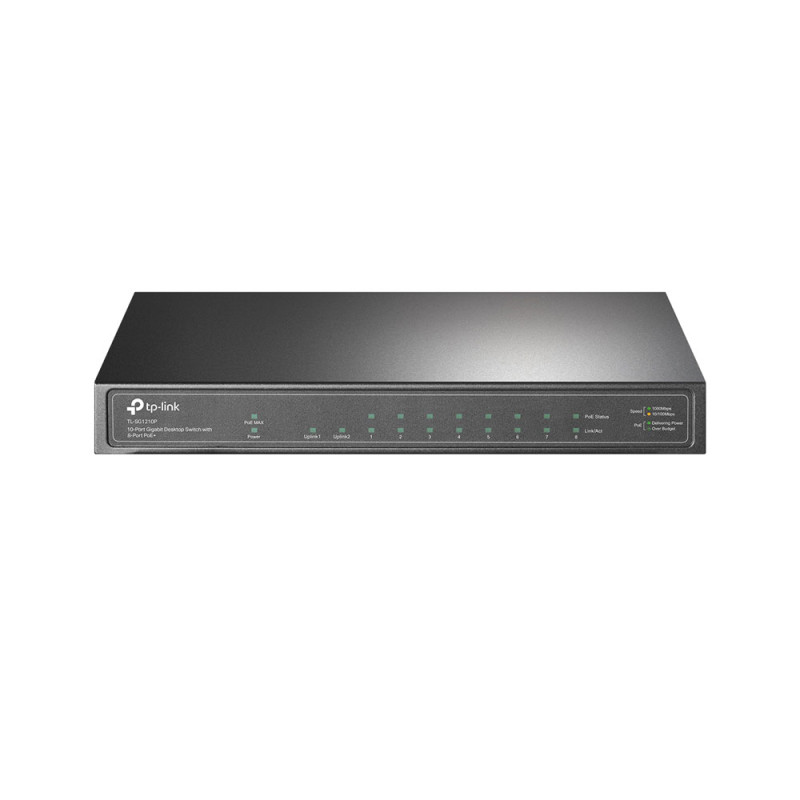 Switch no gestionable Gigabit PoE+ TP-Link de 10 puertos con SFP
