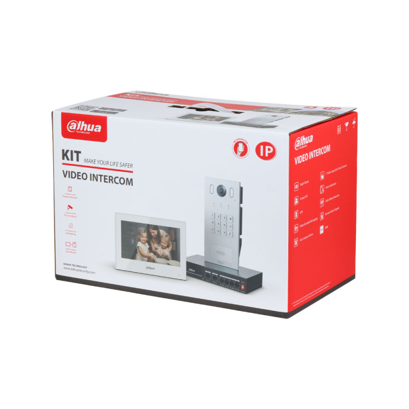 Kit de videoportero IP Dahua con estación exterior empotrada, monitor