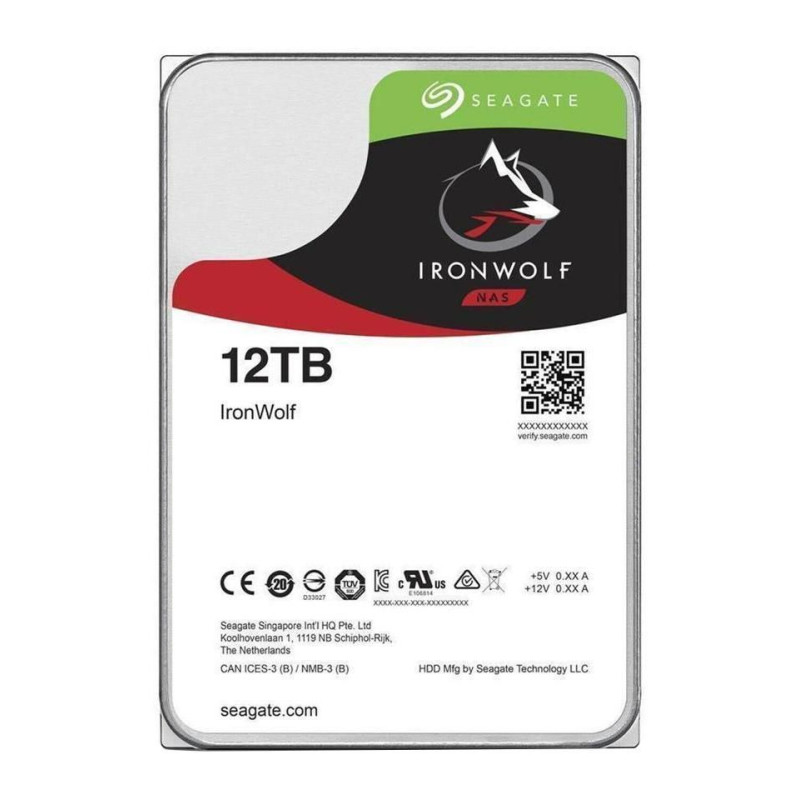 Disco Duro Seagate IronWolf NAS ST12000VN0008 12TB/ 3.5"/ SATA III/ 25