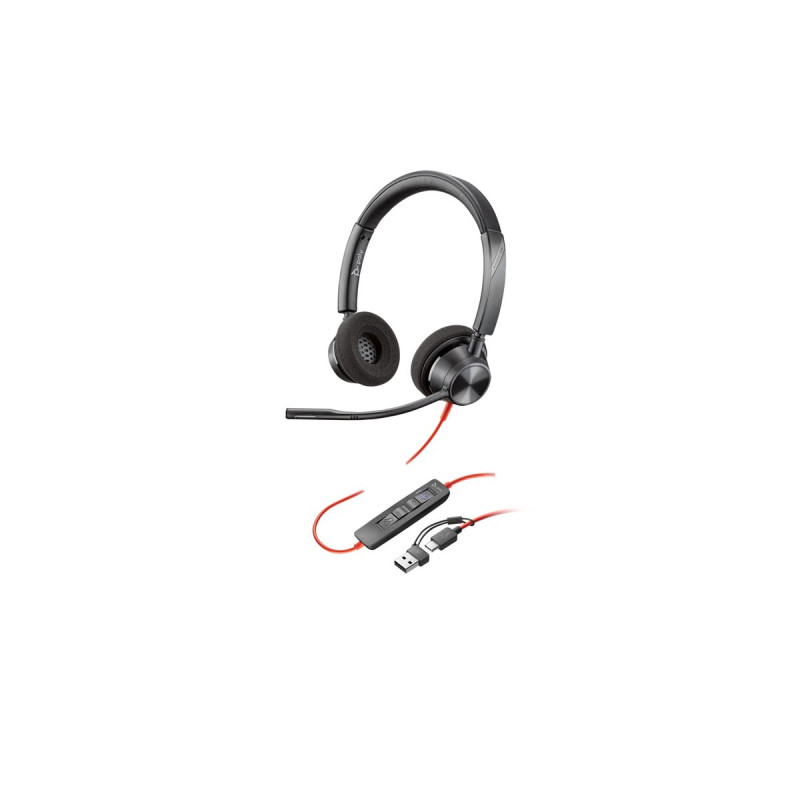 Poly Blackwire 3320 - Blackwire 3300 series - auricular - en oreja - c