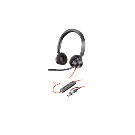 Poly Blackwire 3320 - Blackwire 3300 series - auricular - en oreja - c