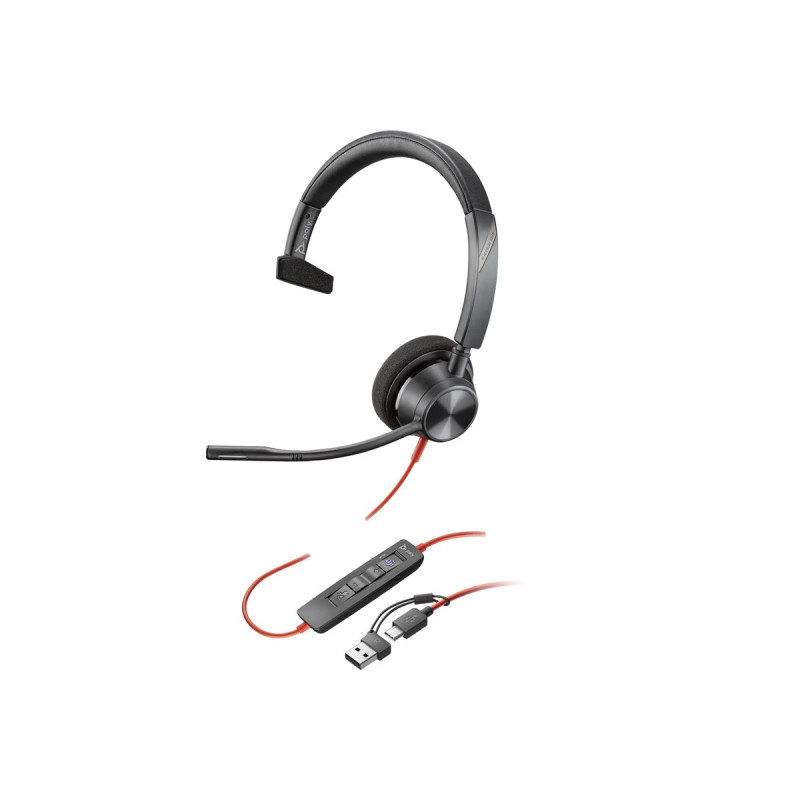 HP Poly Blackwire 3310 Monaural Microsoft Teams Certified US | APLIUM