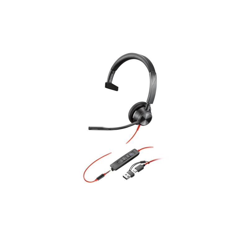 Poly Blackwire 3315 - Blackwire 3300 series - auricular - en oreja - c