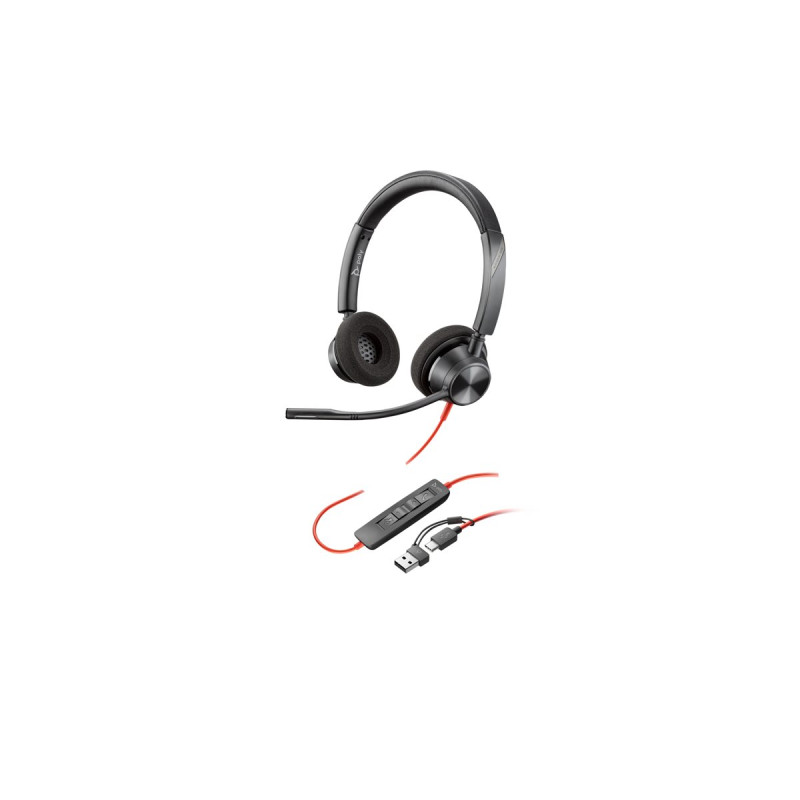 Poly Blackwire 3320 - Blackwire 3300 series - auricular - en oreja - c