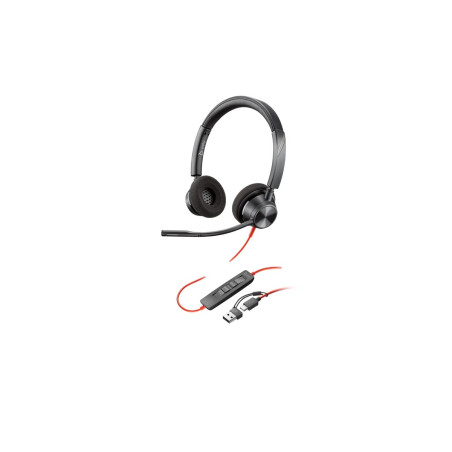 Poly Blackwire 3320 - Blackwire 3300 series - auricular - en oreja - c