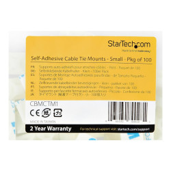 StarTech.com 100 Pack Cable Tie Mounts with Adhesive Tape for 0.13 in.