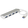 4 Port Portable USB 3.0 Hub - Aluminum