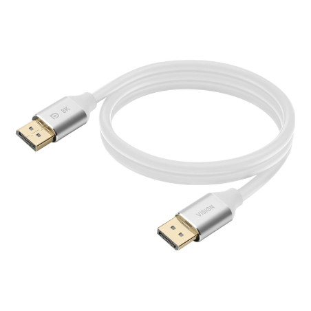 Cable DisplayPort de 2 m - versión 1.4 8k a 60 hz - conectores dorados