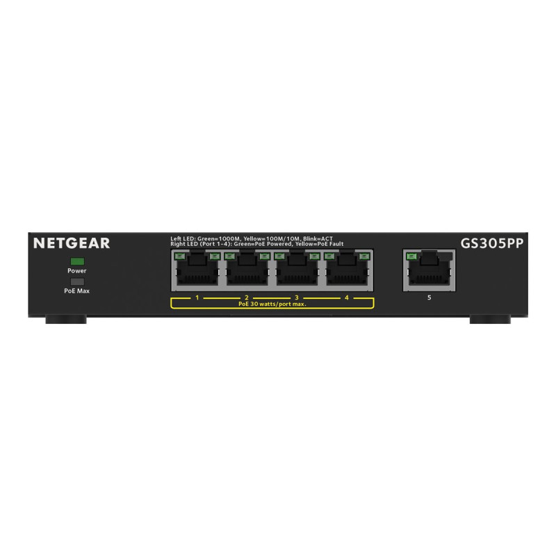 NETGEAR 300 Series GS305PP - Conmutador - SOHO - sin gestionar - 5 x 1
