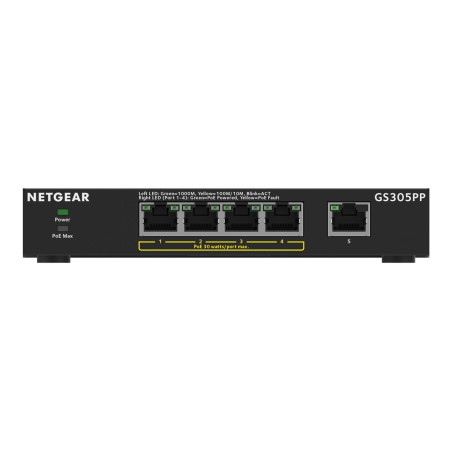 NETGEAR 300 Series GS305PP - Conmutador - SOHO - sin gestionar - 5 x 1