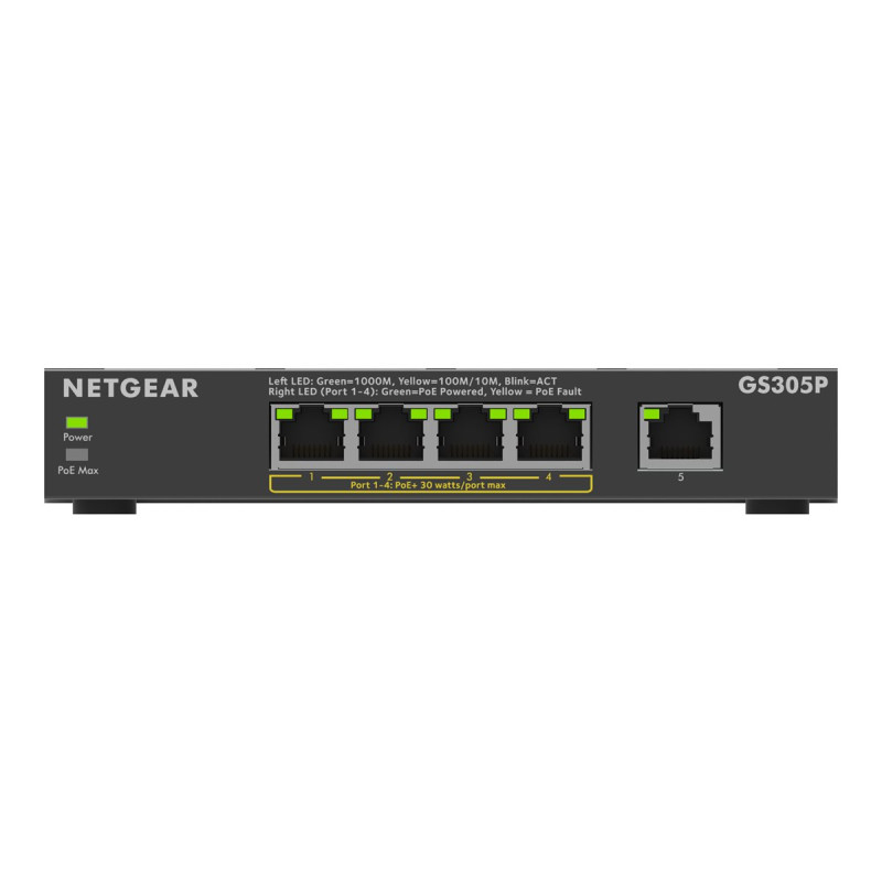 NETGEAR 300 Series GS305P - Version 3 - conmutador - SOHO - sin gestio