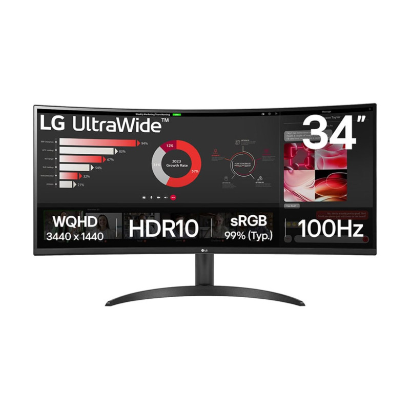 Lg 34WR50QK-B 34IN 5MS 100HZ QHD (3440X1440) Curved Ultrawid | APLIUM