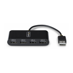 StarTech.com 4-Port USB 2.0 Hub, USB Bus Powered, Small Travel Mini US
