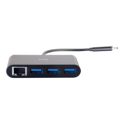 C2G USB C Hub with Ethernet - 3-Port USB Hub - Hub - 3 x SuperSpeed US