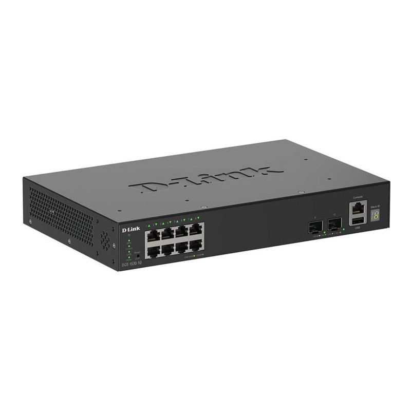 D-Link SmartPro DGS-1530-10 - Conmutador - inteligente - 8 x 10/100/10