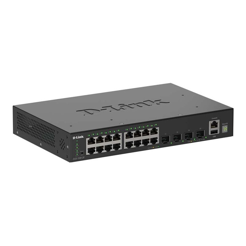 D-Link SmartPro DGS-1530-20 - Conmutador - inteligente - 16 x 10/100/1