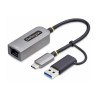 Startech USB-C to Ethernet Adapter w/USB-A Adapter, Realtek RTL8153B -