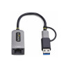 Startech USB-C to Ethernet Adapter w/USB-A Adapter, Realtek RTL8153B -