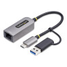 Startech USB-C to Ethernet Adapter w/USB-A Adapter, Realtek RTL8153B -