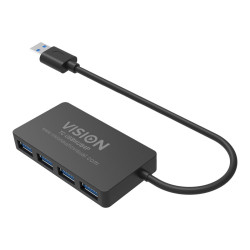 Concentrador USB 3.0 de 4 puertos - 4 x puertos USB 3.0 - 5 gbps - cab