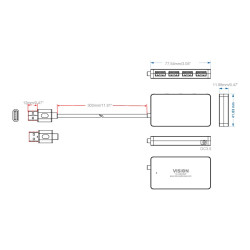 Concentrador USB 3.0 de 4 puertos - 4 x puertos USB 3.0 - 5 gbps - cab