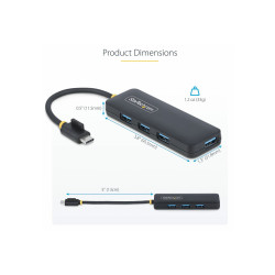 StarTech.com 4-Port USB-C Hub, 5Gbps, USB-C to 4x USB-A, Bus Powered -