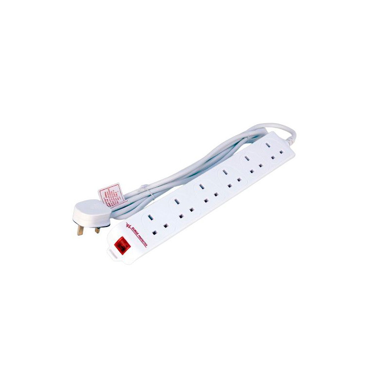 6 gang UK Surge Protected