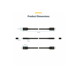 StarTech.com 3ft (1m) Thunderbolt 5 Cable, 80Gbps/120Gbps, Certified -