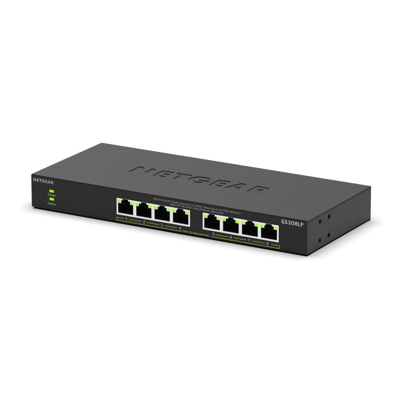 NETGEAR 300 Series GS308LP - Conmutador - esenciales - sin gestionar -