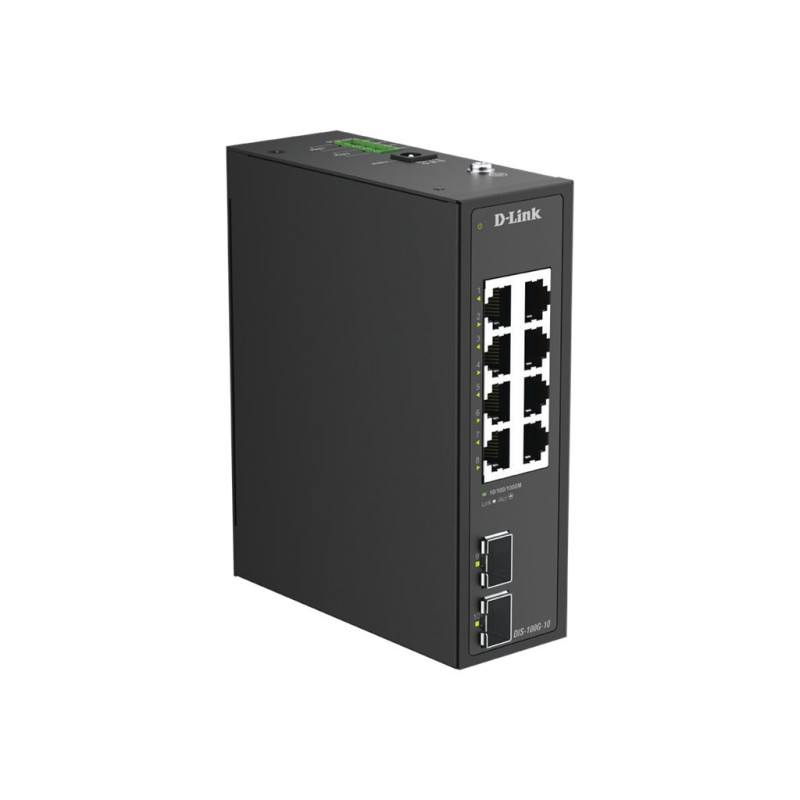 D-Link DIS 100G-10 - Conmutador - sin gestionar - 8 x 10/100/1000 + 2