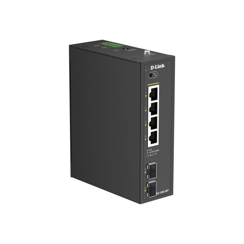 D-Link DIS 100G-06P - Conmutador - industrial - sin gestionar - 4 x 10