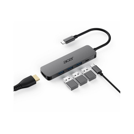 Acer 5-in-1 Type-C Dongle - Estación de conexión - USB-C - HDMI - para