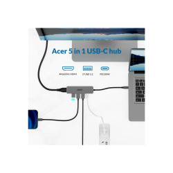 Acer 5-in-1 Type-C Dongle - Estación de conexión - USB-C - HDMI - para