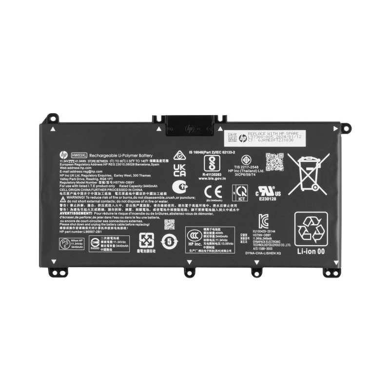 BATT 3C 41Wh 3.72Ah LI HW03041