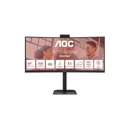CU34E4CW ,34' 21:9 VA 120Hz 3440x1440 HAS 180mm HDMI x 2x 2.1 TMDS DP