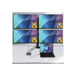StarTech.com - Estación de conexión - para portátil - USB-C - 4 x HDMI