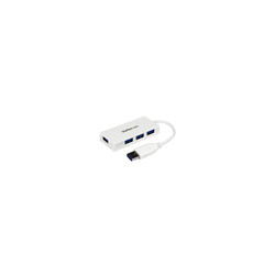 Portable 4 Port Mini USB 3.0 Hub - White
