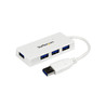 Portable 4 Port Mini USB 3.0 Hub - White