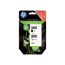 HP 300 - Paquete de 2 - negro, color (cian, magenta, amarillo) - origi
