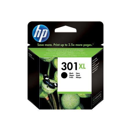 HP 301XL - 8 ml - Alto rendimiento - negro - original - cartucho de ti