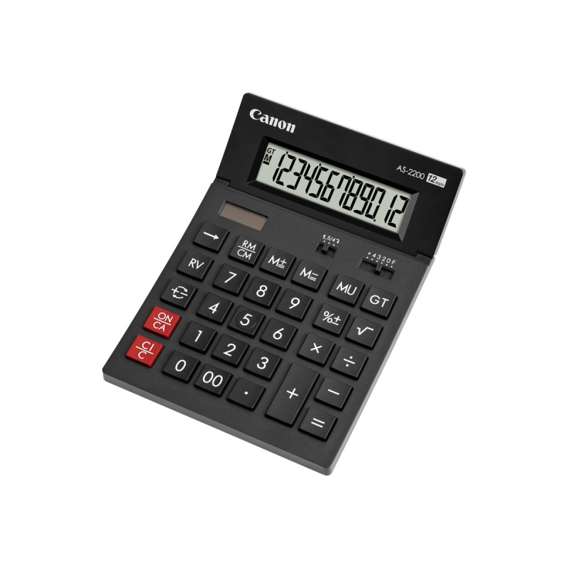 Canon AS-2200 - Calculadora de sobremesa - 12 dígitos - panel solar, b