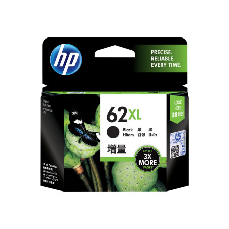 HP 62XL - 12 ml - Alto rendimiento - negro - original - cartucho de ti