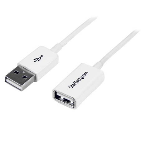 1m White USB 2.0 Extension Cable - M/F