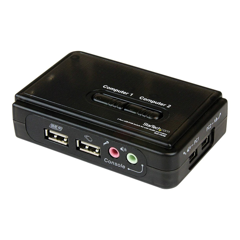 StarTech.com Juego Conmutador KVM 2 puertos todo incluido - USB - Audi